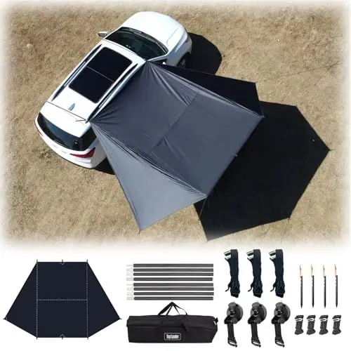 Produktbild: Top Lander Wasserdicht Auto Tarp Markise Sonnensegel 8000mm UV-bestendig Voorzelt voor Personenauto's, Vans, Campers, Caravans, Auto Camping, SUV's