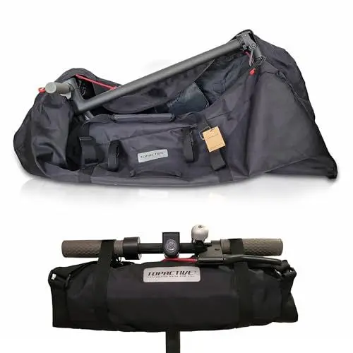 Produktbild: Topactive E Scooter Tasche - Universelle XXL Elektroroller Tragetasche, Robust und Wasserabweisend, Faltbar, 115x45x20cm - E Roller Zubehör Schutzhülle für E-Scooter Aufbewahrung