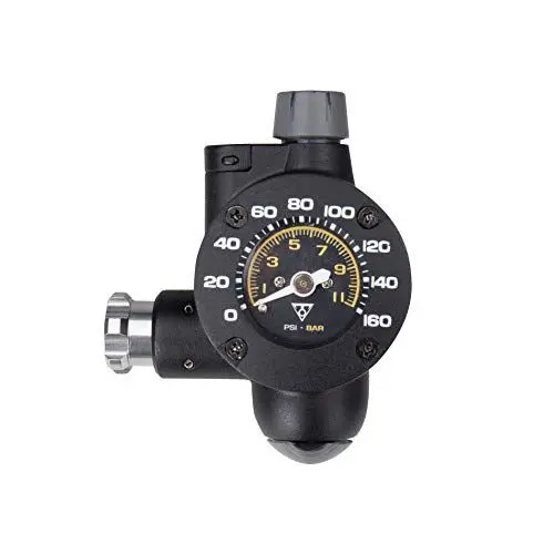 Produktbild: Topeak Airbooster G2 CO2-Inflator mit leicht ablesbarem Manometer aus Fiberglas in der Farbe Schwarz, Maße: 6,5cm x 5,2cm x 3,3cm, 15700176