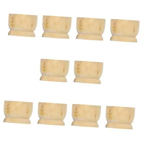 Produktbild: TOPBATHY 10St Eierschale Ostereier basteln eierhalter Ostern Ostereier Zubehör Eier Ornamente Weinglashalter Ostereihalter Eierbecher aus Holz hölzern einstellen Container