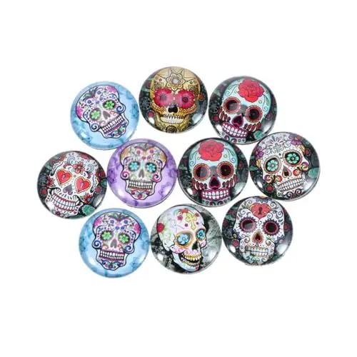Produktbild: TOPBATHY 10 Stücke Halloween Schädel Kühlschrank Magneten Aufkleber Scratch Wohnkultur Und Büro Zubehör