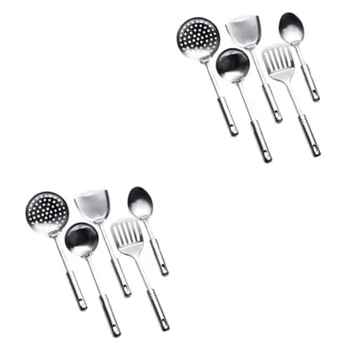 Produktbild: TOPBATHY 10 STK Kochutensilien Spoon Set kochlöffelset Space Saver Flache Schaufel-Set Küchenutensilien aus Edelstahl rostfreies Kochgeschirr Kochen Rostfreier Stahl einstellen Suite Metall