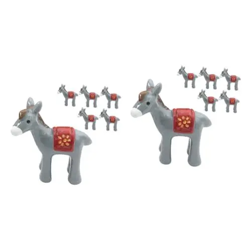 Produktbild: TOPBATHY 12 STK Mikro-Ornamente Tiere Figuren outdoordeko Puppenhaus Dekoration Tier Ornament für Garten gartenzubehör Minitiere Mikrolandschaft Esel Tierfiguren Miniatur-Esel Harz