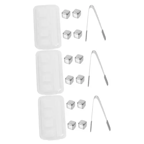Produktbild: TOPBATHY 12 Stk Eiswürfel aus Edelstahl Kühlsteine ​​für Getränke Kühler Whisky-Würfel Eissteine eiswürfel set wiederverwendbare eiswürfel kühlender Stein Eiswürfel kühlen Rostfreier Stahl