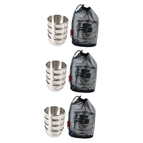 Produktbild: TOPBATHY 12 Stk Picknick-Kombination geschirr tragbare Schüssel Campingschüssel mit Klappgriff tragbarer Kochherd trifle schüssel essgeschirr outdoor praktische Schale Outdoor-Cup-Schüssel