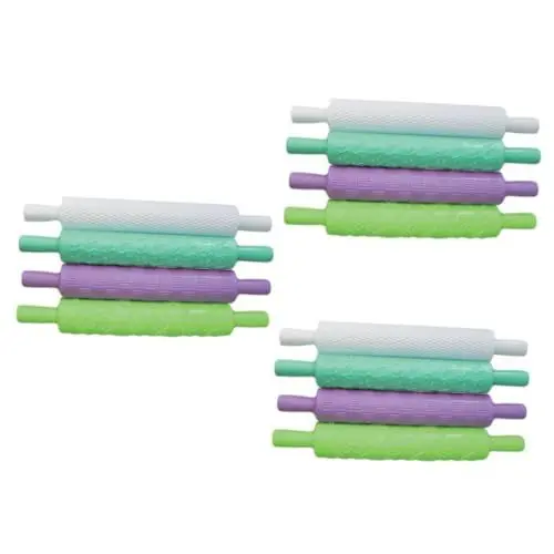 Produktbild: TOPBATHY 12 Stk graviertes Nudelholz backen walze nicht Mini-Nudelholz geprägtes Nudelholz Fondant-Rollstift zuckerblumen zuckerblüten werkzeug tragbares Nudelholz geprägte Nudelhölzer