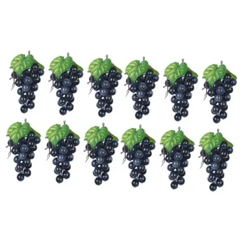 Produktbild: TOPBATHY 12 Stück Künstliche Weintrauben Künstliche Früchte Künstliche Weintrauben Obstschaufenster Weintraubenimitation Weintrauben Ornamente Simulation Von Weintrauben Obst