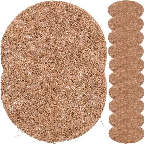 Produktbild: TOPBATHY 12stücke Liner Für Hängekörbe Kokosfaser Einlagen Für Pflanzgefäße Natürliche Kokosfaser Hängekorb Auskleidung Garten Hängekorb Liner Für Pflanzen Pflanzkorb Zubehör