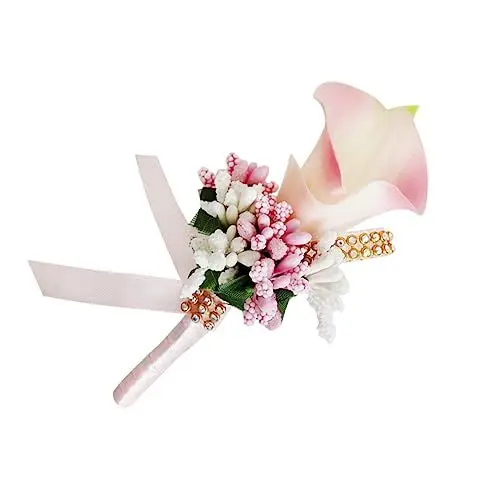 Produktbild: TOPBATHY 1Stk Braut Ansteckblume Bräutigam Corsage Anstecknadel mit Braut Corsage Hochzeit Ansteckblume elegant brautjungfernkleider Broschennadeln Broschen für Hochzeit Rosa
