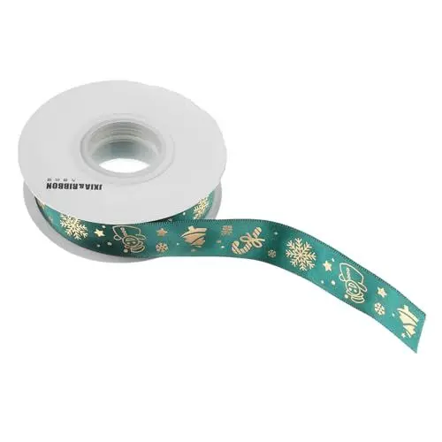 Produktbild: TOPBATHY 1 Rolle Weihnachtsfolienband Weihnachtsgeschenkband Weihnachtselementband Weihnachtsbanddekoration Weihnachtsband Zum Verpacken Weihnachtsbaumband Weihnachtsbänder Polyester Green