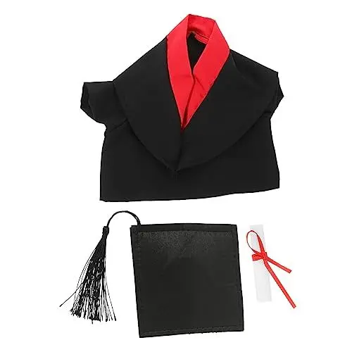 Produktbild: TOPBATHY Bärenpuppen-abschlusskappen- Und Talar-Set Zarte Stofftier-Outfits Bärenspielzeugkleid Abschlussdekor Für Jungen Und Mädchen