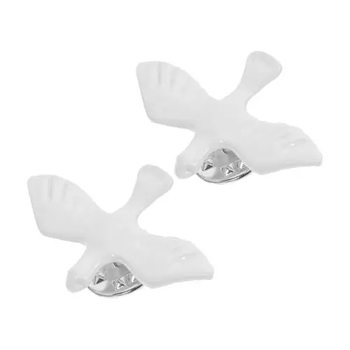 Produktbild: TOPBATHY 1 Satz Brosche Zubehör Taufgeschenk Künstliche Taube Vogel Brosche Tauben-reversabzeichen Vogel-reversabzeichen Realistische Vogelmodelle Kommunionzubehör Zinklegierung Weiß 2st