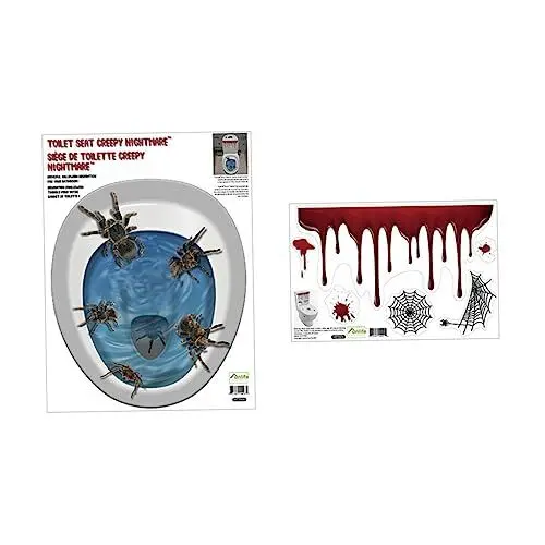 Produktbild: TOPBATHY 1 Satz Halloween Thriller Spinnen Aufkleber Toiletten Aufkleber Gruselige Halloween-dekorationen Toilettensitze Halloween-aufkleber Pvc Bilden Toilettendeckel 3d