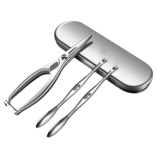 Produktbild: TOPBATHY 1 Satz Krabben-Werkzeugset Cracker und Werkzeuge für Meeresfrüchte Werkzeuge zum von Krabben im Haushalt Hummer-Picks Cracker mit Meeresfrüchten Rostfreier Stahl Silver