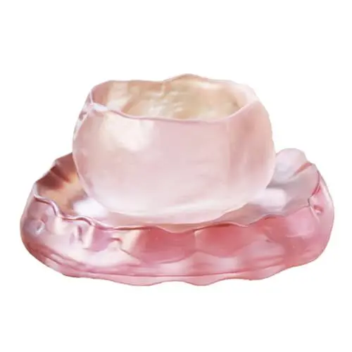 Produktbild: TOPBATHY Handgemachtes Teetassen-Set Aus Glas Japanische Wärmespeichernde Tassen Und Untertassen Für Tee