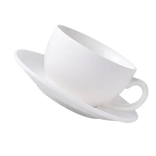 Produktbild: TOPBATHY 1 Satz Schlichte Weiße Kaffeetasse Und Untertasse Einfach Teetassen-set Teetassen Und Untertassen Weiße Teller Espressotassen Glas Wasser Becher Starker Kaffee Anmut Keramik
