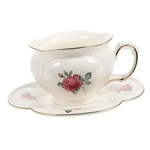 Produktbild: TOPBATHY Elegante Becher Tasse Untertasse Sets Zarte Kaffeetasse Tee-set für Familie Büro