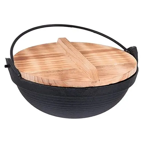 Produktbild: TOPBATHY 1 Satz Topf Ofen Aus Gusseisen Gusseisenpfanne Mit Deckel Japanisches Kochgeschirr Mini-pfanne Tragbarer Ofen Kleiner Wanderrucksack Camping Pfanne Holz Reisen Suki Antihaftpfanne