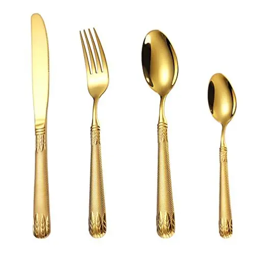Produktbild: TOPBATHY 1 Satz Westliches Geschirr Aus Edelstahl -besteck Geschirr Edelstahl Goldenes Silberbesteck Modernes Silberbesteck Steak Messer Löffel Kuchen Reisen Rostfreier Stahl