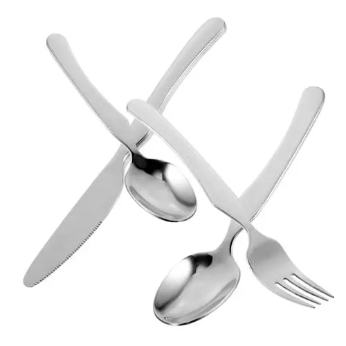 Produktbild: TOPBATHY 1 Set Geschirr Kinder Teelöffel Kindersicheres Besteck Küchenutensilien Besteck Servierset Edelstahlbesteck Kleinkindutensilien Kindergeschirr Lebensmittelbesteck Edelstahl Silber