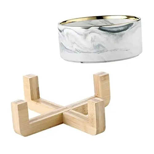 Produktbild: TOPBATHY 1 Set Haustiernapf Keramik Katzennäpfe Obsttablett Snacktabletts Marmor Rundes Tablett Futternapf Erhöhte Hundenäpfe Welpen-Wasserspender Wasserbehälter Wassernapf