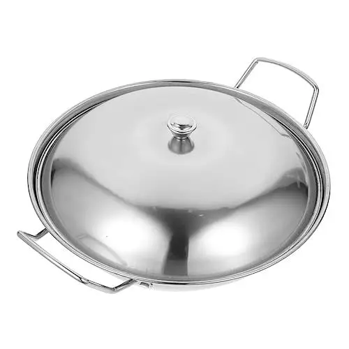 Produktbild: TOPBATHY Pfannenset Zum Kochen Edelstahl-bratpfanne Deckel Haushalts-hotpot Kochgeschirr-set Für Den Täglichen Gebrauch 11 Zoll