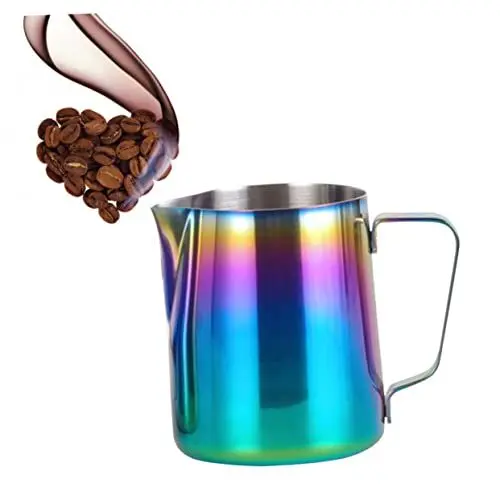 Produktbild: TOPBATHY 1stück Milchkanne Mit Buntem Design Praktischer Für Latte Art Milchschaum Und Espresso Maschinen Für Und Kaffeeliebhaber
