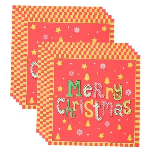 Produktbild: TOPBATHY Weihnachtsservietten-set Karierte Servietten Für Partys 20 Dekorative Servietten/tasche Weihnachtsgeschirr-servietten Frohe Weihnachten-servietten