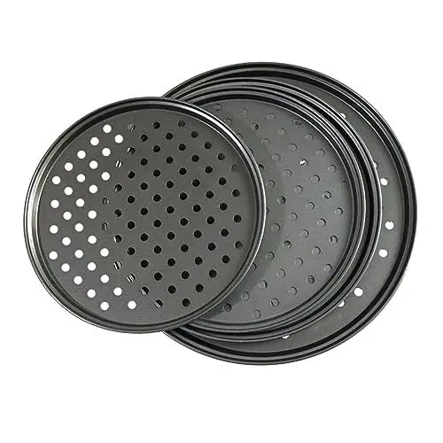 Produktbild: TOPBATHY 1stk Backform Pizzastein Für Den Ofen Pizza-backblech Runde Pizzapfanne Antihaftbeschichtet Kleine Pizzapfanne Für Den Ofen Pizzapfanne Mit Antihaftbeschichtung Für Den Grill Black