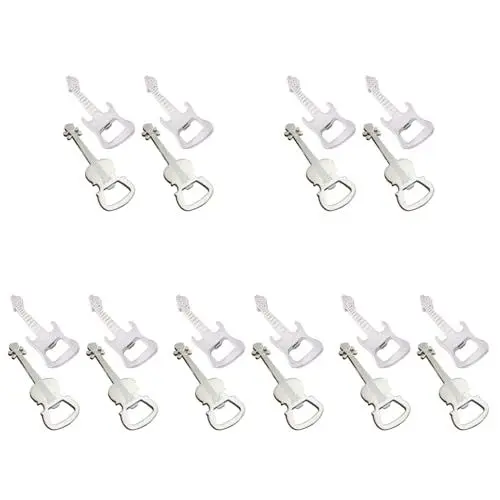 Produktbild: TOPBATHY 20stücke Gitarren Geigenform Flaschenöffner Aus Metall Schlüsselanhänger Charms Vielseitige Getränköffner Pendants Praktische Gadgets Für Musikliebhaber Und Geschenkideen