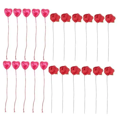 Produktbild: TOPBATHY 22stücke Künstliche Rosen Zweige Teilig Für Hochzeiten Partys Dekoration Für Zuhause Büro Handgefertigte Schaumblumen Rot Langlebiges Material Für Kreative Arrangements