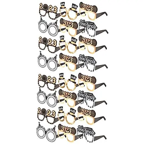 Produktbild: TOPBATHY STK 2023 Neujahrsbrille Foto-Requisite für das Neue Jahr Party Photobooth Requisiten adventsgeschenke Kinder faschingsbrille schnapsgläser Papiergläser lustige Brille