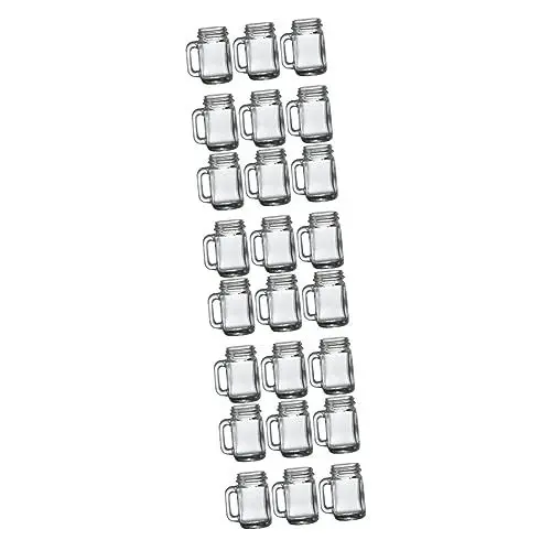 Produktbild: TOPBATHY 24 Stück Mini Weinglas Mini Becher Kreative Weinbecher Henkelbecher Cocktailgläser Kaffeebecher Behälter Mit Deckel Bierbecher Kleine Glasbecher Kleine Becher