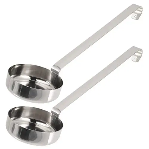 Produktbild: TOPBATHY 2Pcs Flache Kelle Pizza Kelle Kelle Flach Pizza Saucen Löffel Küche Verwenden Griffs Sauce Löffel Edelstahl -Soße Kelle Küchenöllöffel Für Pizza Kelle Pizza
