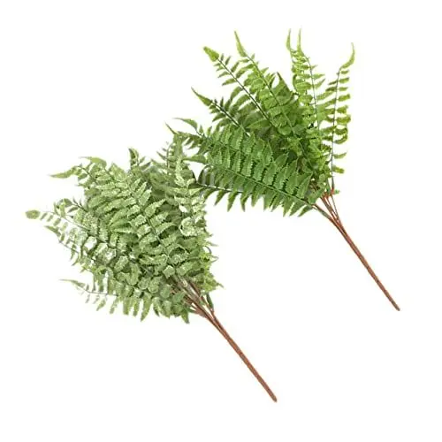 Produktbild: TOPBATHY 2St Farnblätter Ornament Künstliche Terrassenpflanzen Grün künstliche Pflanzen hawaiianischer Weihnachtsschmuck lebensechte Farnblätter gefälschtes Farnblatt Weihnachten schmücken