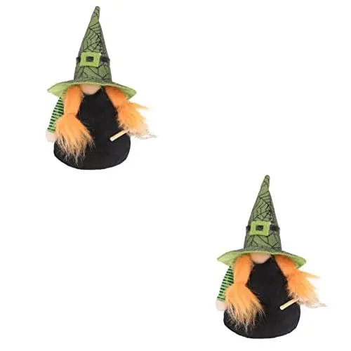 Produktbild: TOPBATHY 2St Halloween- dekoratives Hexendekor Tisch-Hexen-Dekor Plüschhexenpuppenspielzeug Plüschzwerg Halloween Party Halloween Dekoration zarte Hexenfigur zarte Hexenpuppe PVC