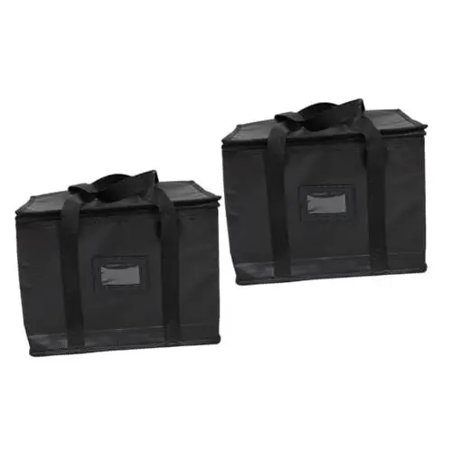 Produktbild: TOPBATHY 2St Isoliertaschen thermal bag kühlbox tasche lunchtüten Jumbo-isolierte Tasche Lebensmittelwärmer Einkaufstasche Kühltasche Isolierte Lebensmitteltragetasche Gewebte Black