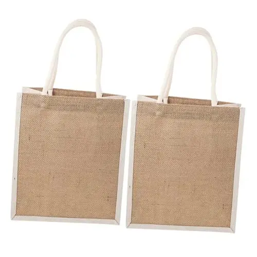 Produktbild: TOPBATHY Jute-tragetasche 2 Stück Wiederverwendbare Einkaufstaschen Mit Griffen Für Den Täglichen Gebrauch Partygeschenk