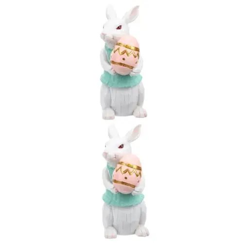 Produktbild: TOPBATHY 2 Stücke Runde Ostern Dekorationen Bunny Figurine Statue Bunny Decor Ostern Bunny Spielzeug Dekorationen