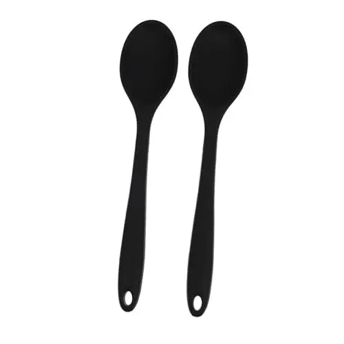 Produktbild: TOPBATHY 2-teiliges Silikon-suppenlöffel-salatlöffel-set Ergonomischer Griff Spülmaschinenfest Mehrzweck-kochbesteck
