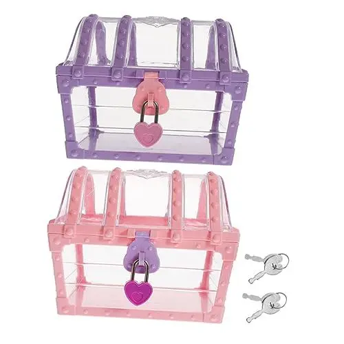 Produktbild: TOPBATHY 2St Schatztruhe schmuckkästchen aufbewahrungsdose jewelry box spielzeug boxen box für schmuck Schatzkiste aus Kunststoff Brust verriegeln Gastgeschenke Schatzkiste groß Plastik