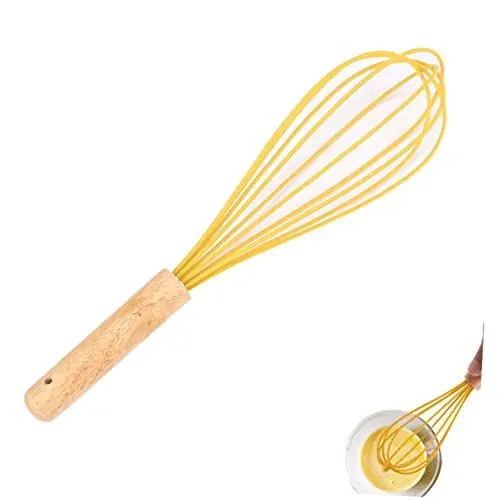 Produktbild: TOPBATHY 2St Schneebesen Handmixer Mehl Schneebesen Backwerkzeuge hand handrührer manuell Schneebesen aus Silikon pürierstab Handmixer für die Küche Küchengerät Holzgriff Rührgerät