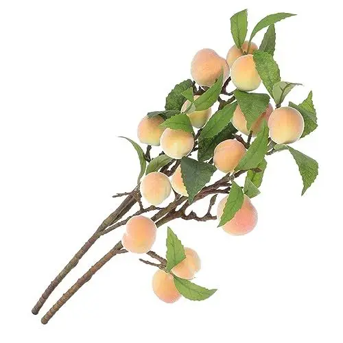 Produktbild: TOPBATHY 2St Simulation Beeren Dekoration Kunstfruchtzweig Pfirsichbaum Zweige Anlage künstliche Pflanzen Blumenarrangement Zweig falscher Zweig chinesischer Stil Pfirsich zweige das Obst