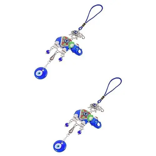 Produktbild: TOPBATHY 2St Teufelsaugen-Zauber Auto-Hängedekorationen Blauer böser Blick glucksbringer schutzamulett Auto hängende Dekoration des bösen Blicks Schutzverzierung des bösen Blicks Glas