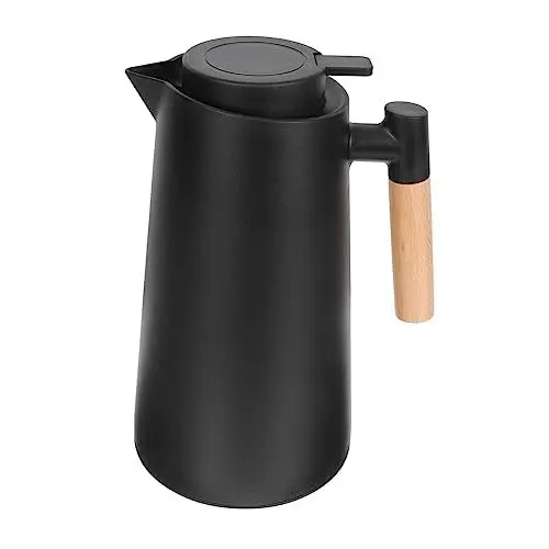 Produktbild: TOPBATHY 2St Thermoskanne Kaffeetasse thermostasse großer Kaffee auslaufende Flaschen Wasserkocher wasserflasche Thermokessel mit Holzgriff Kaffeekaraffe Rostfreier Stahl Glas Krug