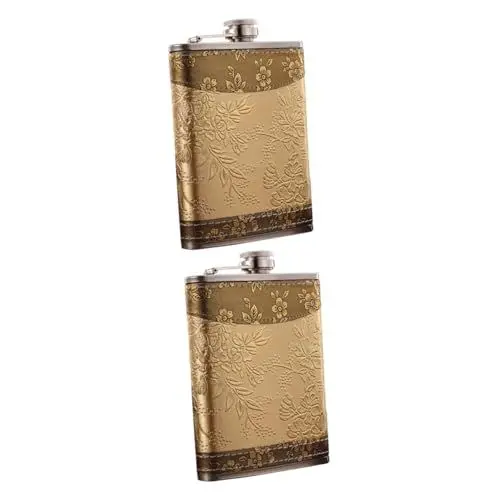 Produktbild: TOPBATHY 2St Whiskyflasche Weinflasche Mini-Flasche Schnapsflasche Whisky Flachmann Schnaps Trinkflasche hip flask Reiseflachmann Taschenflachmann Flachmann aus Edelstahl Taschenflasche