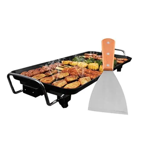 Produktbild: TOPBATHY 2St frittierte Schaufel Grillspatel Steakspatel Grill-Kits BBQ-Grills Grillwerkzeuge Grill zubehör BBQ zubehör Pfannenwender aus Edelstahl Pfannenwender für die Küche Bambus Silver