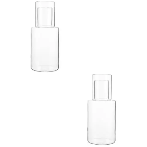 Produktbild: TOPBATHY 2 Sätze Cooler Saftbecher Klare Wasserflasche Kaffee-milchkanne Wasserflasche Am Bett Klare Karaffe Für Wasser Getränkekaraffen Kanne Wasserflasche Saftkaraffe Transparent Glas