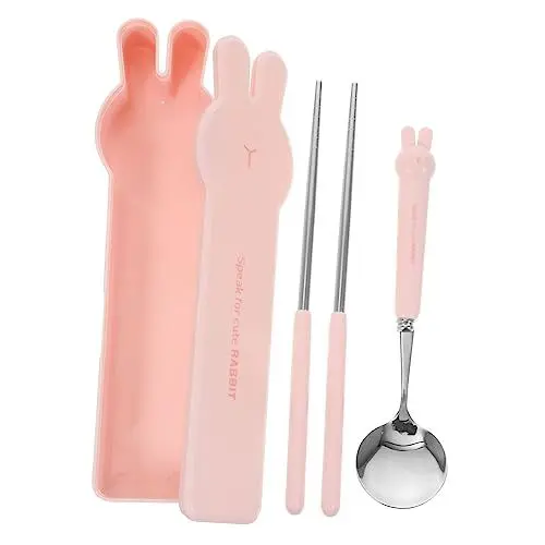 Produktbild: TOPBATHY 2 Sätze tragbares Besteckset Essstäbchen für die Reise Essstäbchen aus Metall cutlery set bestecksets Utensilien Reisebesteck wiederverwendbares Silberbesteck Camping