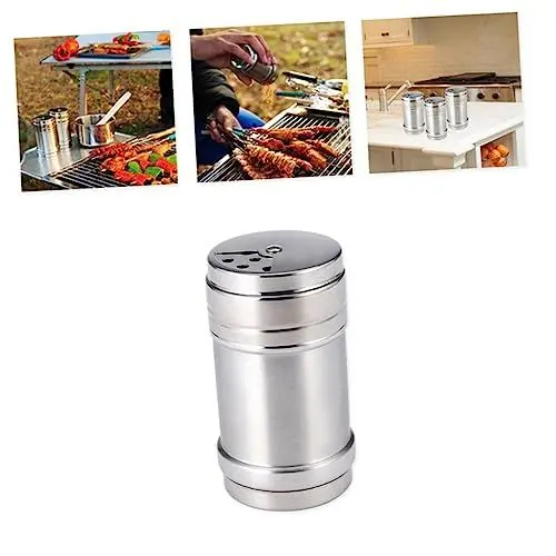 Produktbild: TOPBATHY 2 Stk Gewürzstreuer stainless steel inoxlm kochsalz saltkrokan Gewürzgläser für draußen Zuckerhalter Gewürzdose Salzbehälter Rostfreier Stahl Gewürzglas Zahnstocherdose